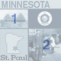 map graphic and images of Minnesota