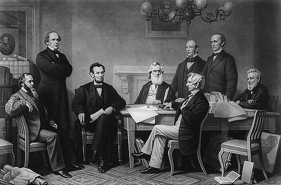 The first reading of the Emancipation Proclamation before the cabinet