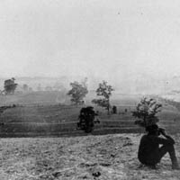 Photo of Antietam battlefield on the day of the battle