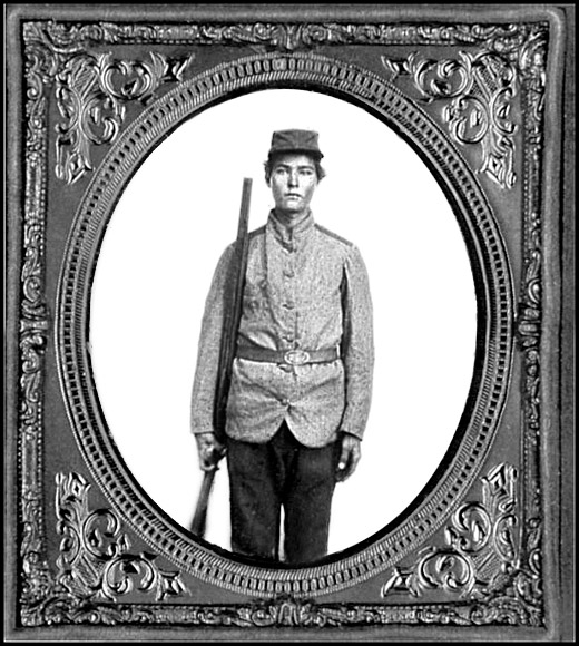 Portrait of Pvt. Walter Miles Parker, 1st Florida Cavalry, C.S.A., between 1860-1865.