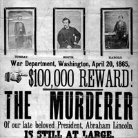 Reward poster for Lincoln's murder.