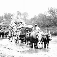 Fugitives cross Rappahannock River, Virginia in 1862