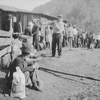 Striking miners drawing rations, West Virginia