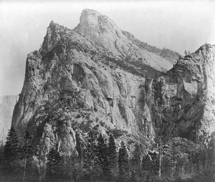 Bridalveil Fall from Cathedral Trail, Yosemite National Park, Calif, 1860.
