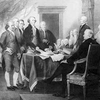 The 'adoption,' or acceptance, of the Declaration of Independence, July 4, 1776