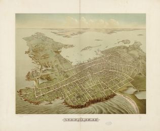 1878年羅德島州新港市的地圖