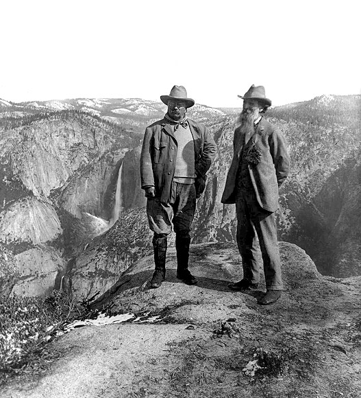 Theodore Roosevelt and John Muir, Glacier Point, Yosemite Valley.