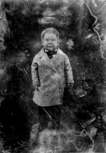 Tom Thumb, standing on a table, between 1844 and 1860.