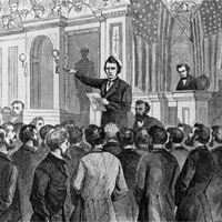 Sketch of 'The last speech on impeachment...,' 1868