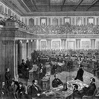 Sketch of 'The Senate as a court of impeachment for the trial of Andrew Johnson.'