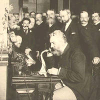 Alexander Graham Bell Speaking on the Phone, 1892.