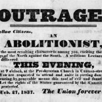 'Outrage' handbill from February 2, 1837.