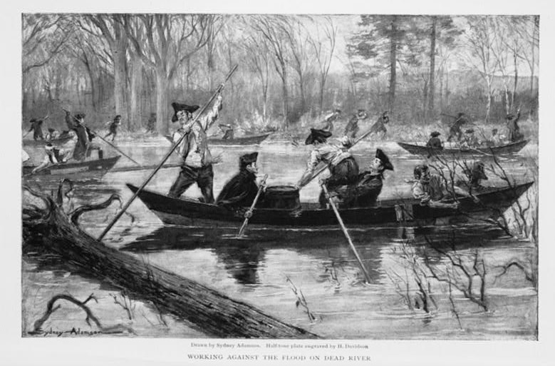 Benedict Arnold's troops on their way to Canada