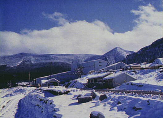 Photo of snow-covered Little Belt Mountain