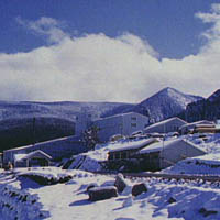 Photo of snow-covered Little Belt Mountain