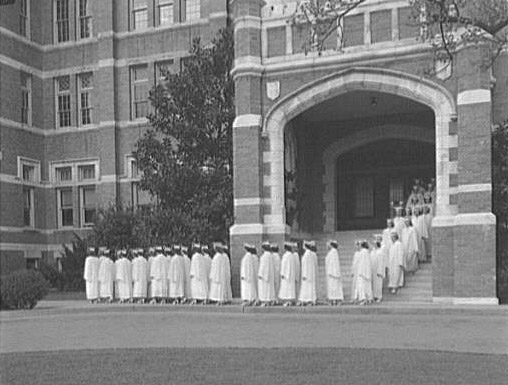 Graduation exercises at Dunbarton College