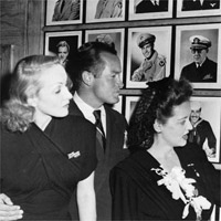 Marlene Dietrich, Bob Hope, and Bette Davis, 1943.