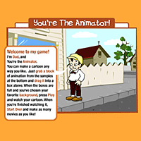 Opening screen of “You're the Animator” game